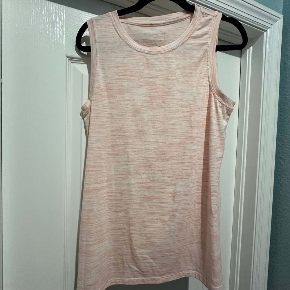 Athleta Womens Tank Top S Heather Peach Sleeveless Lightweight Breathable Logo